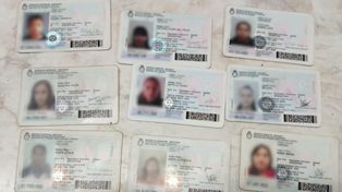 Algunos de los DNI hallados esta madrugada en pleno microcentro de la Rosario