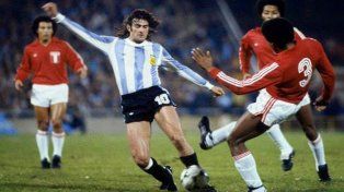 Mario Kempes en la victoria ante Perú en el Gigante de Arroyito en 1978.