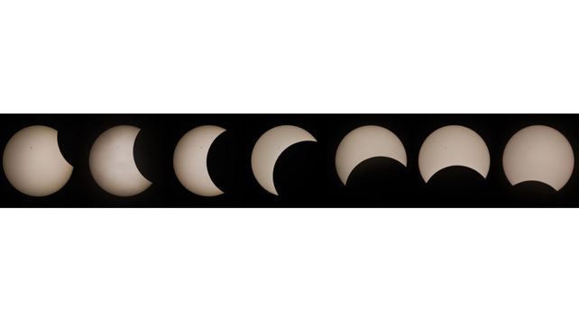 Jóvenes con ingenio y paciencia captaron el eclipse desde Paraná