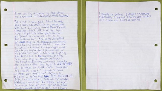 Con esta carta Danny contó su sufrimiento.