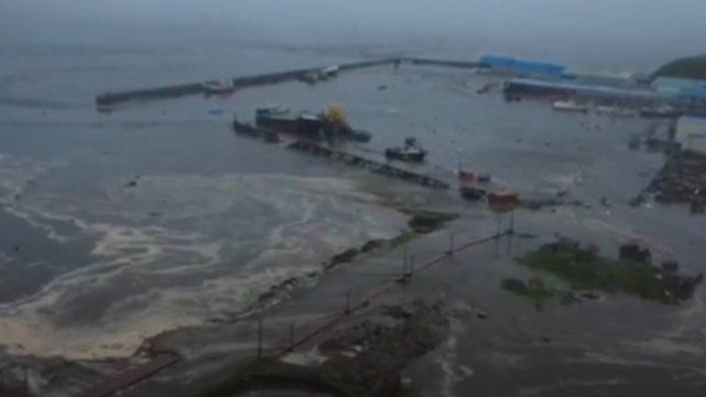 Una ola de tsunami alcanzó la costa de&nbsp;Severo-Kurilsk