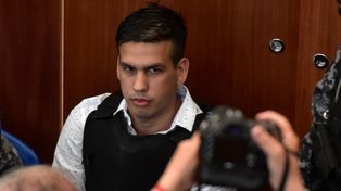 Monchi Cantero. El día de su declaración en el juicio a la banda Los Monos.