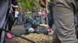 alumnos reforestaron un monte nativo arrasado por un incendio