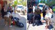 Varios vecinos sorprendieron y aprehendieron a un ladrón que intentaba robar una moto vulnerando la linga de seguridad