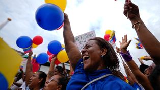 Gente en las calles de Venezuela este jueves, día de inicio de la campaña. Las elecciones son en tres semanas.