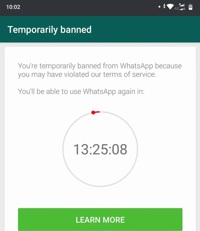 Qué es y cuánto dura una suspensión temporal en WhatsApp
