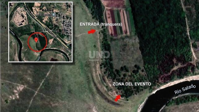 Fiesta clandestina en Santa Fe. En un descampado