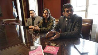 Lucas Manjón, Jorge Abboud y Florencia Sequeria, representantes del proyecto Bien Restituido.