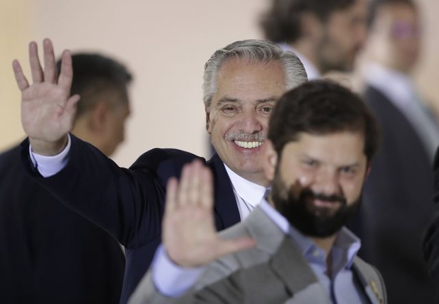 Alberto Fernández y Gabriel Boric, presidentes de Argentina y Chile respectivamente. 