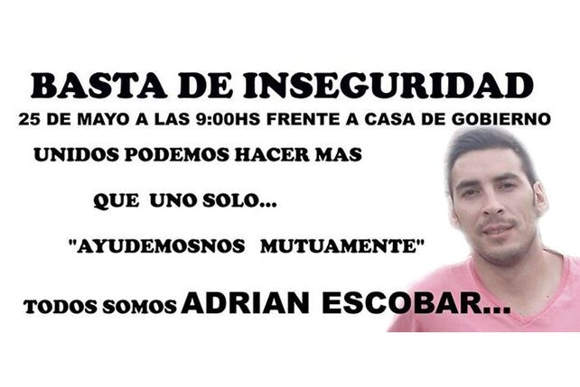 Familiares de Adrián Escobar convocan a una manifestación este 25 de Mayo
