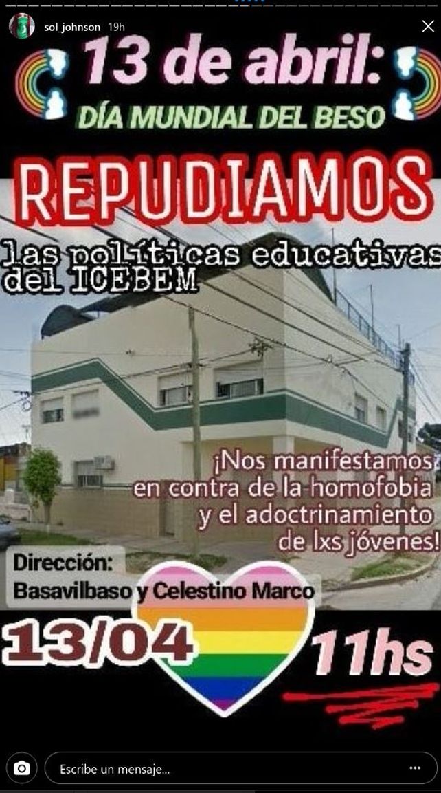 Habrá un besazo frente a la escuela Bautista de Paraná