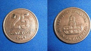 Monedas de 25 centavos que se compran por hasta $65.000
