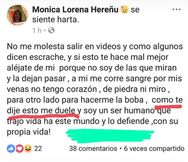 La cara de la intolerancia: La mujer que agredió a manifestantes justificó su accionar