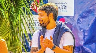 Emiliano Gómez Tutau, referente del Movimiento Evita, salió a defender el trabajo de la organización social.