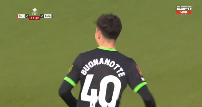 Zurdazo exquisito de Buonanotte para la ventaja del Brighton ante Sheffield Utd a los 14 minutos del inicio.&nbsp;