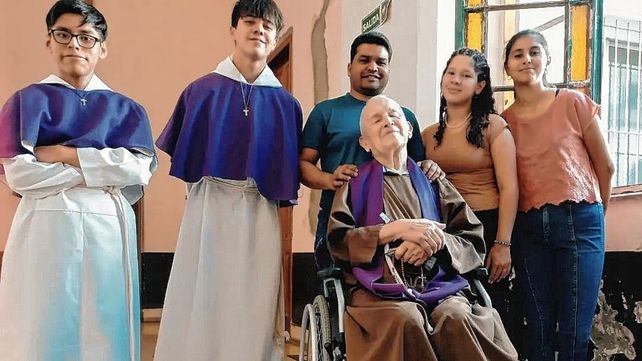 Residencia. El sacerdote de 96 años vive en el santuario de Nuestra Señora de Pompeya