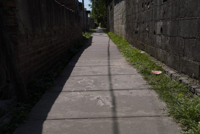 El pasillo donde fue asesinado a balazos Mario Alejandro Martínez