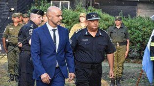 El ministro de Seguridad Claudio Brilloni y el flamante jefe de la Policía Martín García
