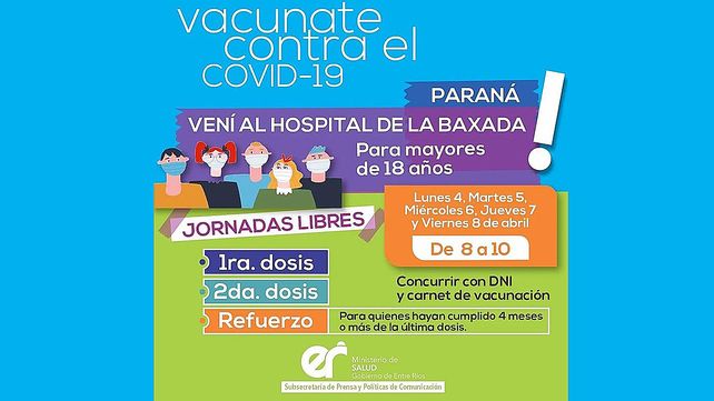 Vacunación contra Covid-19: hay jornada abierta en el Baxada