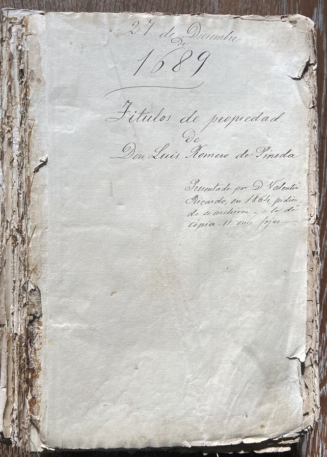 Merced de tierras a favor de Luis Romero de Pineda (1689) - Conservada en el Archivo del Museo Histórico Provincial Dr. Julio Marc