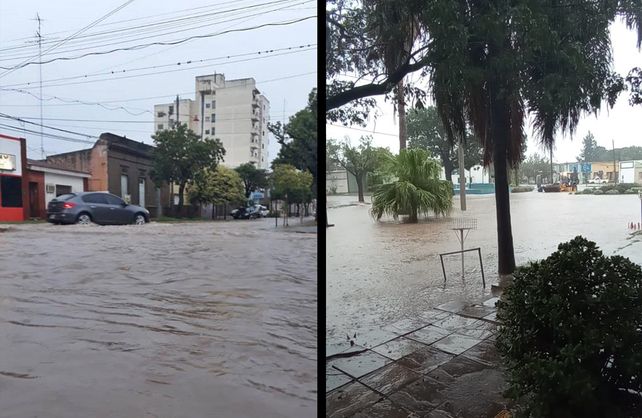 Gálvez y Coronda bajo agua por el temporal
