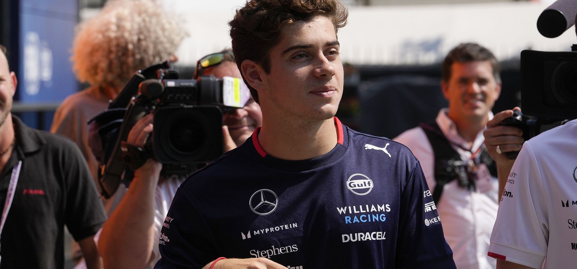 El piloto argentino de Williams, Franco Colapinto, llega al circuito de Monza, en Italia, el jueves 29 de agosto de 2024. La carrera de Fórmula Uno se llevará a cabo el domingo. (Foto AP/Luca Bruno) El piloto argentino de Williams, Franco Colapinto, llega al circuito de Monza, en Italia, el jueves 29 de agosto de 2024. La carrera de Fórmula Uno se llevará a cabo el domingo. (Foto AP/Luca Bruno)