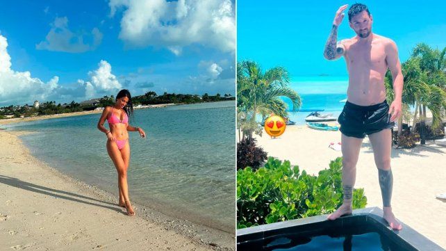 Antonella Roccuzzo difundió fotos de las vacaciones junto a Lionel Messi y su familia en una playa paradisíaca en Bahamas
