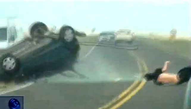 Balearon al policía que filmó el video del accidente en la ruta 11