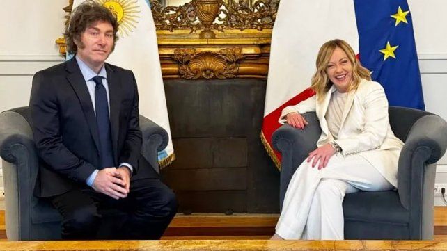 Javier Milei se reunió con su par italiano