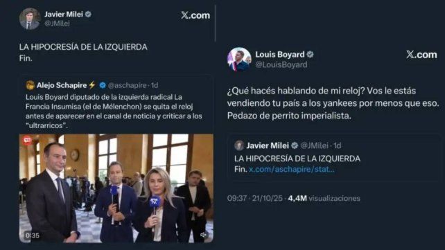 El insólito cruce de Javier Milei con un diputado francés: Pedazo de perrito imperialista