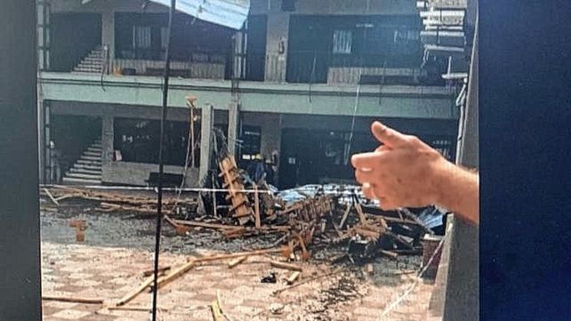 Colegio La Salle: se desplomó una obra y cayó en uno de los patios internos