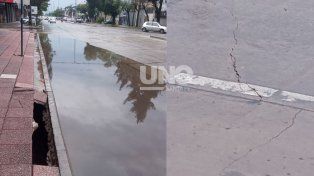 En la esquina de Unión, volvió a cede el terreno tras el arreglo del socavón que finalizó a mediados de octubre.