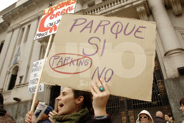 Manifestación en Tribunales durante la presentación del recurso de apelación.