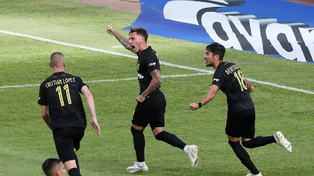 Facundo Bertoglio anota en la Superliga de fútbol de Grecia