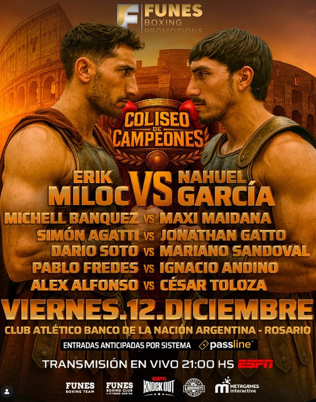 Boxeo: Banco se prepara para una gran velada con el invicto rosarino Erik Miloc