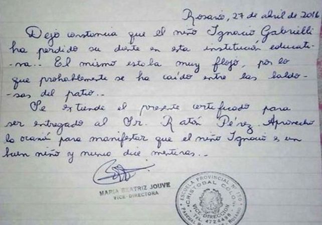 Gracias a una maestra creativa, el Ratón Pérez le trajo $400