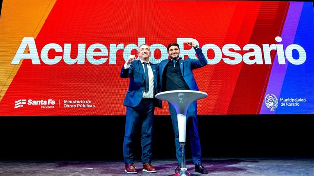 El intendente Pablo Javkin y el gobernador Maximiliano Pullaro