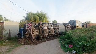 El tren descarrilado en barrio Alfonso.