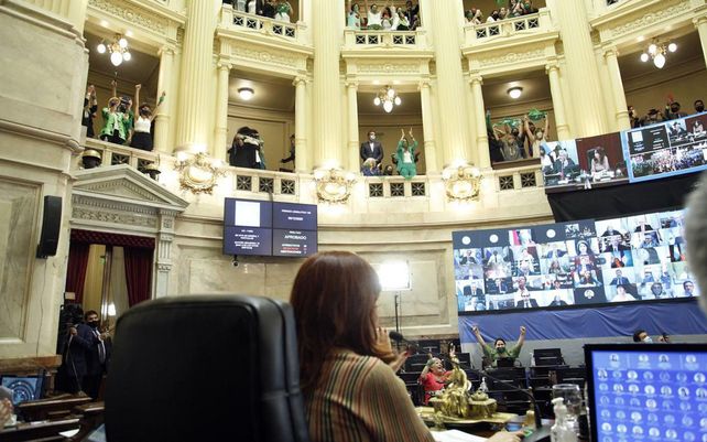Emoción en los festejos en Argentina por la legalización del aborto