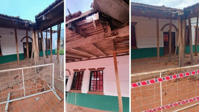 El establecimiento escolar de Bovril tiene inutilizadas tres aulas por la caída de parte del techo. Padres piden terminar obras inconclusas