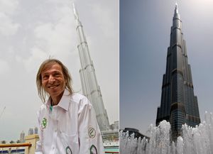 El hombre ara&ntilde;a franc&eacute;s escal&oacute; el edificio m&aacute;s alto del mundo en Dubai (Fotogaleria)