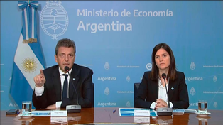 El ministro de Economía, Sergio Massa, y la directora ejecutiva de Anses, Fernanda Raverta.