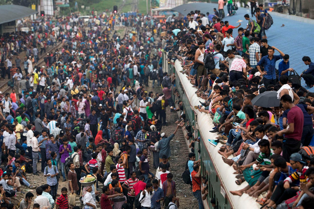 Una estación de trenes en India