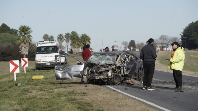 El Volkswagen Gol en el que viajaban las docentes Sarich y Alfonso.&nbsp;