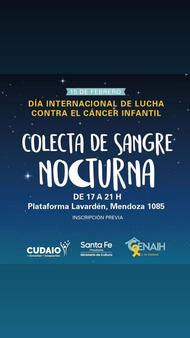 Por primera vez Rosario tendrá una jornada nocturna de donación de sangre