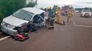 Ruta 14: cuatro personas hospitalizadas tras violento choque