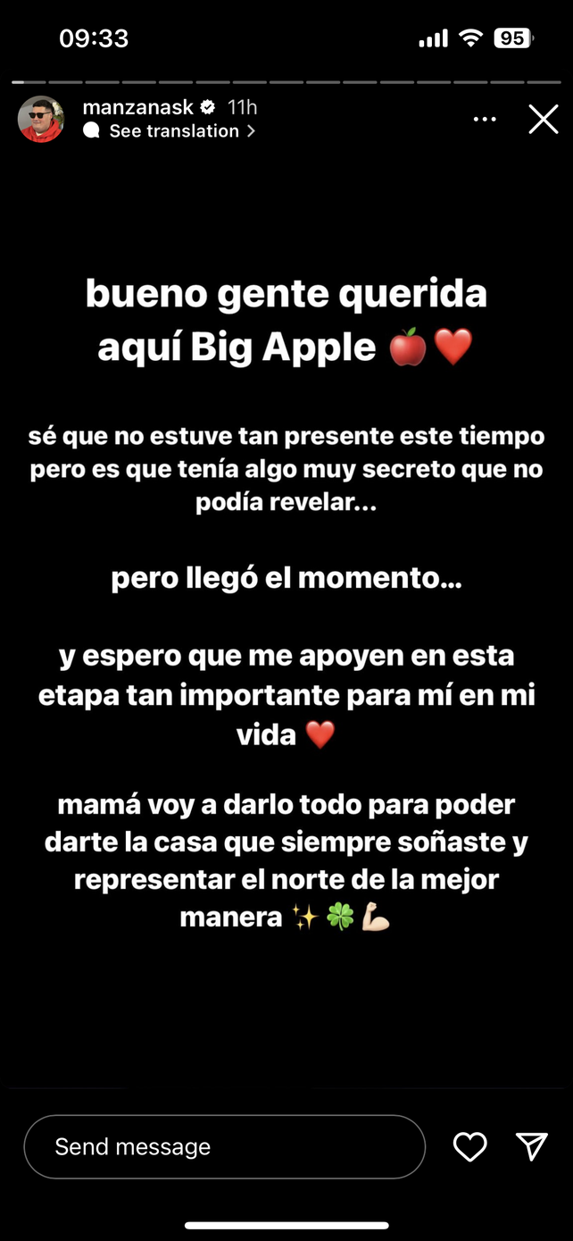 Quien es Manzana, el nuevo participante de Gran Hermano que tiene un tema con 24 millones de reproducciones