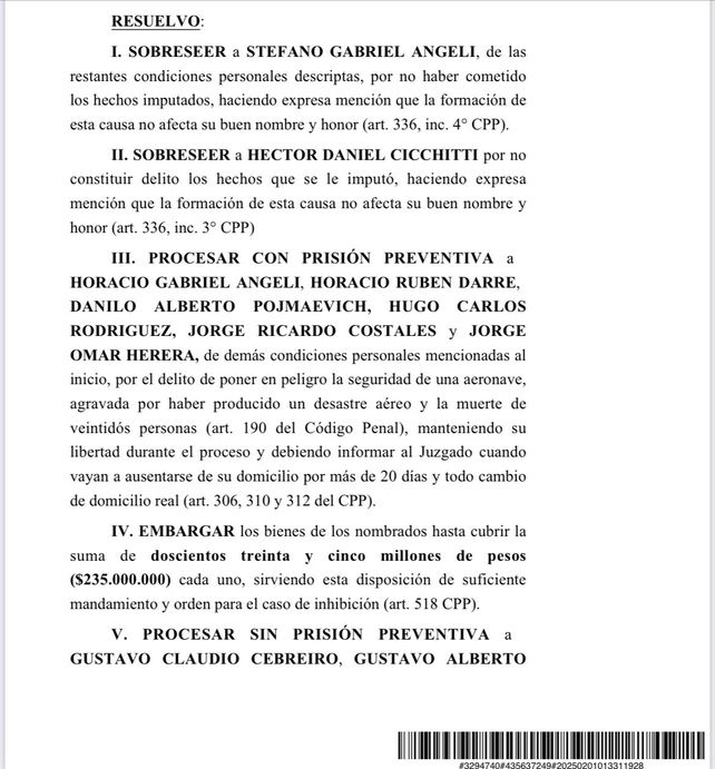 Tragedia de Sol Líneas Aéreas: tras 14 años la Justicia procesó y embargó a ex directivos de la compañía rosarina
