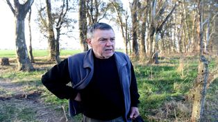 Alberto Perassi, en la zona donde se realizaron las excavaciones para dar con el cuerpo de Paula.&nbsp;