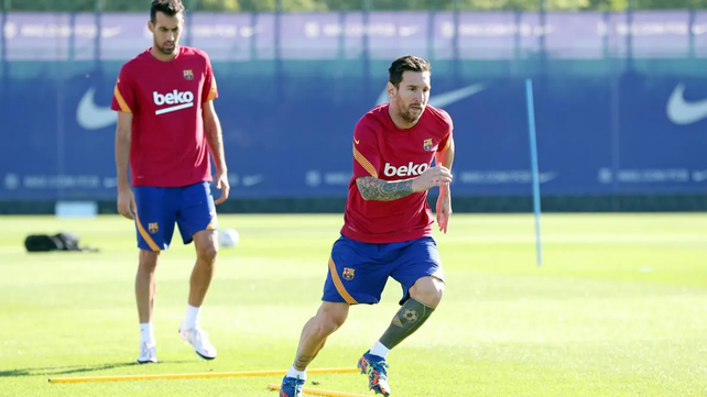 Leo Messi entrenó en el día libre del plantel del Barcelona
